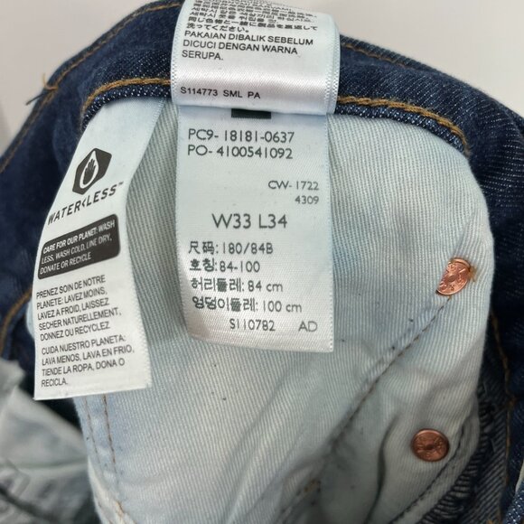 Levi's Size 33 Blue Straight Leg 501 Jeans - Picture 8 of 10